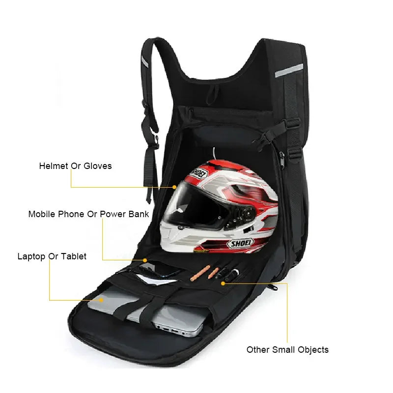 New Large Motorcycle Riding Hard Shell LED Backpack Luminous Display