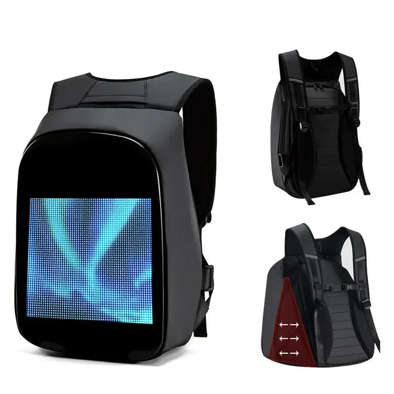 New Large Motorcycle Riding Hard Shell LED Backpack Luminous Display