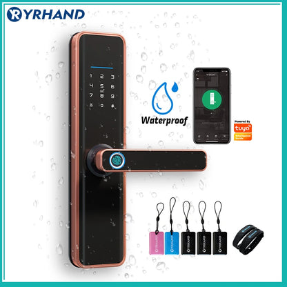 Red Bronze Fingerprint Door Lock