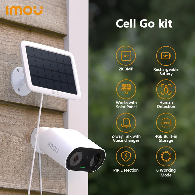 IMOU Cell Go with Solar Panel Rechargeable Camera 