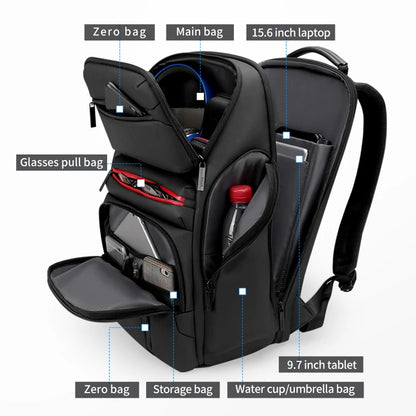 Rowe 2020 New Fashion Men Business Multi Function Anti-Theft Backpack 15.6 Inch Laptop Bag USB Charging Waterproof Travel Bag