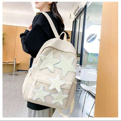 Fashion Stars Backpack Women's Waterproof Nylon Canvas Backpack