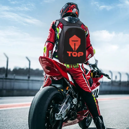 New Large Motorcycle Riding Hard Shell LED Backpack Luminous Display