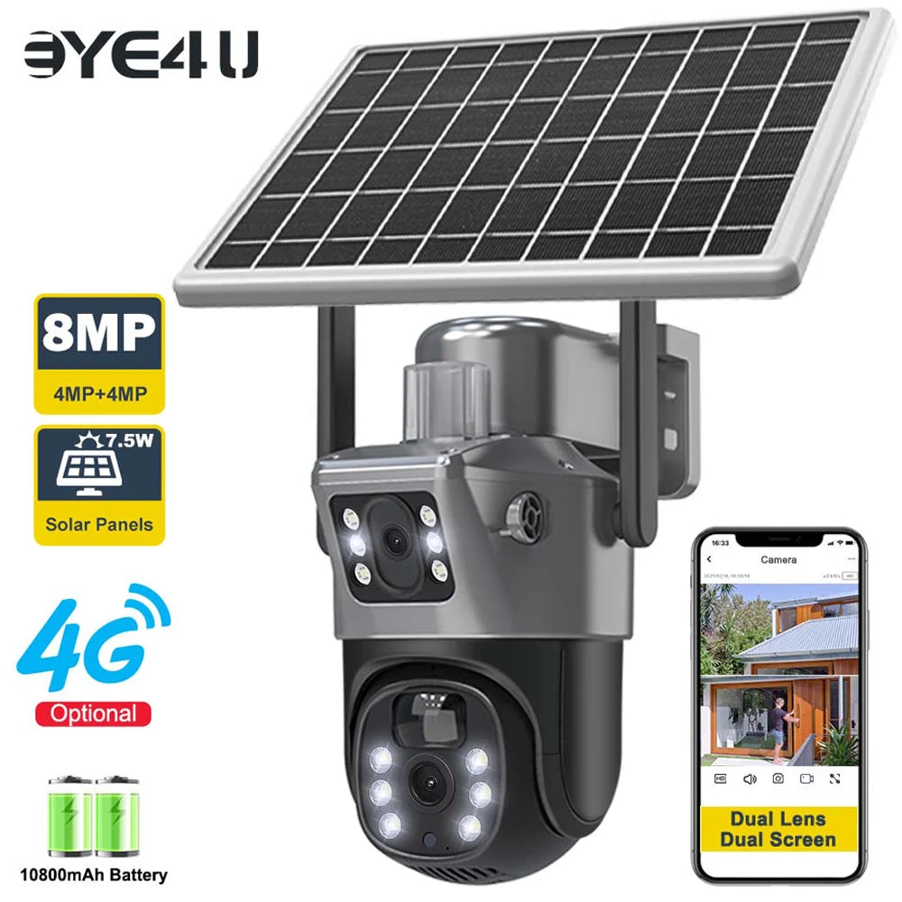 4K 8MP Solar Battery Wifi Camera 