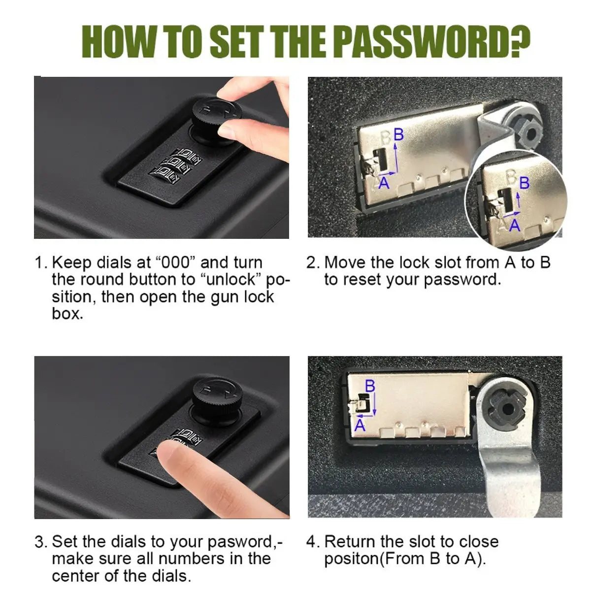 Portable Password Gun Safe Box 