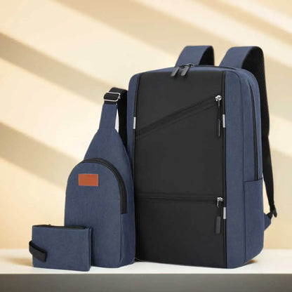 3Pcs Casual Bag Set Laptop Backpack 