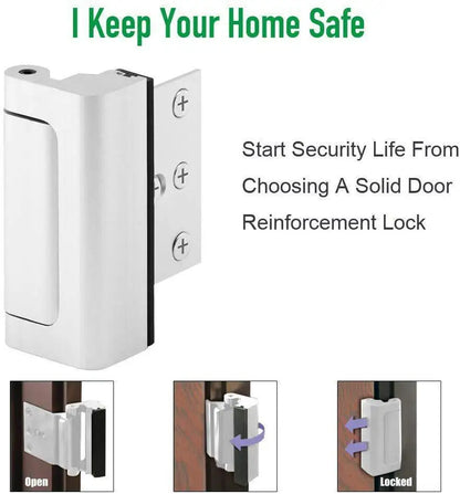 Home Door latch Security Door Reinforcement Lock Upgraded Childproof Security Lock 3" Stop For Inward Swinging Withstand 800 Lbs