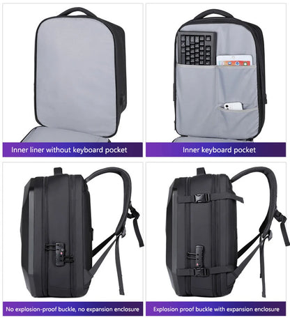 Men'S Backpack with Password/Usb Hard Shell 