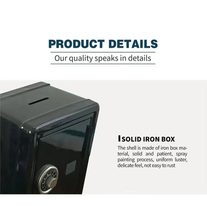 Household Insurance Box Vertical Mini Safe Metal Car Safe Key Cabinet Insurance Desktop Decoration Piggy Bank