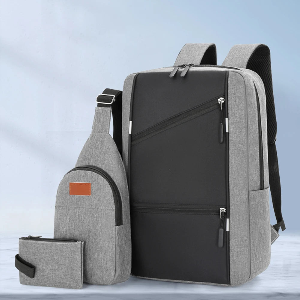 3Pcs Casual Bag Set Laptop Backpack 