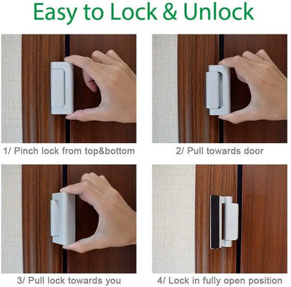 Door Lock for Home Security 1PC Easy to Install Door Latch Device Childproof Door Reinforcement Lock with 3 Inch Stop