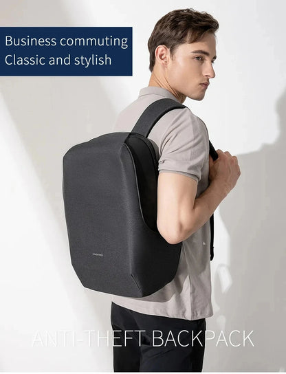 Kingsons Anti-theft Backpack Men 15.6 inch Laptop 180 Degree Open  W USB Charging Waterproof School Bag for College Student Boys