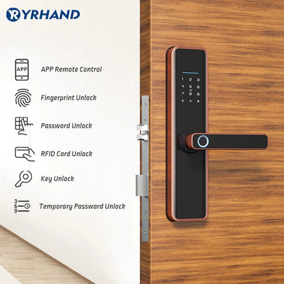 Red Bronze Fingerprint Door Lock